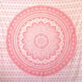 MOMOMUS Pareo oder Strandtuch XXL, Sandabweisend, mit Mandala-Motiv - Großes Stranddecke Sandfrei Sanddurchlässig, Strandmatte Sandfrei oder Dünne Picknickdecke 200x200 - Rosa, 210x230 cm