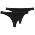 Schiesser 2P 95-5 Organic Cotton Thongs Schwarz Ökologische Baumwolle XX-Large Damen