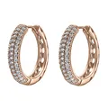 Heideman Ohrringe Charly Damen - aus hochwertigem Edelstahl - silber gold rosegold poliert - Ohrcreolen für Frauen mit Stein - Ohrschmuck 23mm Durchmesser