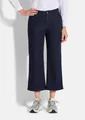 GOLDNER 5-Pocket-Jeans Weite 7/8-Jeans VERA mit Formbund Weite Denim-Culotte mit Bügelfalten, Mid Waist Bund, Gürtelschlaufen
