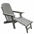 osoltus Canadian Deck Chair Adirondack Stuhl incl. Fußhocker HDPE Grau