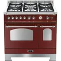 RRD 96 MFTE / CI DOLCEVITA 90 cm Standherd mit Doppelbackofen - BURGUNDY / CHROM