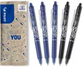 PILOT FriXion Clicker 0.7 Set 5er Pack Blau Schwarz radierbar Tintenroller 0.7mm