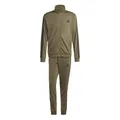 adidas Herren SPORTSWEAR BASIC 3 STRIPES TRICOT TRACKSUIT, Olive Strata, L