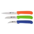 GRÄWE Gemüse- und Küchenmesser-Set 3 tlg., Edelstahl, bunte Griffe