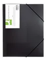 Ordner mit Gummiband Q - Connect A4 3 Klappen 400 mic Transparent Schwarz KF0231