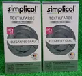 2x Simplicol TEXTILFARBE intensiv ELEGANTES GRAU flüssige Rezeptur All in1