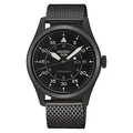 Seiko 5 Sportflieger Automatik schwarzes Zifferblatt Schwarze Milanese Armbanduhr SRPH25K1