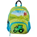 DONAU Kindergartenrucksack Traktor Kunstfaser blau/grün