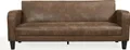 INICIO 3-sitziges ausklappbares Clubsofa aus Mikrofaser mit gealterter Lederoptik