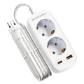 Adapter für Australien, China Mit PD20W USB Schnellladegerät, Deutschland Stecker, 2-Fach Steckdosenadapter für Australien, Argentinien, Neuseeland, 1,5M Kabel, Typ I