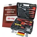 FAMEX 144-50 Kompakter Werkzeugkoffer bestückt mit Werkzeug Set für Auto, Camper, CV-Stahl, Idealer Bordkoffer