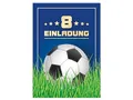 Limonia 12 Einladungskarten zum 8. Kindergeburtstag Fußball Einladung Geburtstag Mädchen Kinder Jungs Jungen Boys Fussball Turnier blau