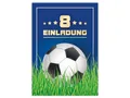 LIMONIA Einladungskarten Fußball zum 8. Kindergeburtstag Jungen Einladungen Karten Fussball, Einladungskarten zum achten Geburtstag mit Fußball Motiv