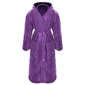 Gräfenstayn® Damen & Herren Kuschelfleece Bademantel mit Kapuze Größe S-XXXL mit Öko-Tex Standard 100 Flanell Fleece (XXXL, Lila)