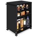 bomoe Nischenwagen Servierwagen auf Rollen mit 3 verstellbaren Ebenen & FSC® Holz Küchenwagen mit Arbeitsplatte – freistehender Universal Rollwagen Küche Bad Büro 50x38x79 cm Schwarz Bengt