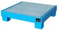 Ölauffangwanne Auffangwanne Ölwanne Gitterrost 4x60L Fässer Blau 90x80x22 cm
