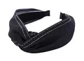 axy Breiter Haarreif mit raffinierten Knoten und Jeans Stoff - Vintage-Wunderschön Stirnband Haarschmuck Damen Haarreifen HR34b Jeansoptik (Jeansoptik - Schwarz)