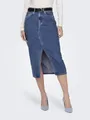 Jeansrock "ONLSIRI FRONT SLIT SKIRT DNM GUA NOOS", Gr. XL (42), Medium Blue Denim