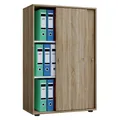 VCM Büroschrank "Lona XL mit Schiebetüren", BxHxL: 37 x 110 x 70 cm, Holzwerkstoff - braun