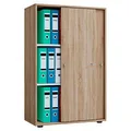VCM my office Schiebetürenschrank XL Lona, 913949 eiche 2 Fachböden 70,0 x 37,0 x 110,0 cm