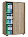 VCM Büroschrank mit 3 Fächern | moderner Aktenschrank mit Schiebetüren | Maße ca. B. 70 x H. 111 x T. 40 cm – Lona 3-Fach