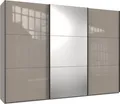 Kleiderschrank WIMEX "Indiana by fresh to go, wahlweise mit oder ohne Spiegel", grau (saharagrau, glas sahara), B:300cm H:216cm T:65cm