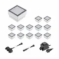 ledscom.de LED Pflaster-Stein Gorgon Boden-Einbauleuchte für außen, 10x10cm, 12V, kalt-weiß 13er Set