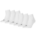 PUMA Unisex Quartersocken 6 Paar aus Baumwollmix, kurze Socken für Damen und Herren, Größe 35-38 in Weiß