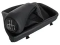 BMW 3er E46 98-05 Schaltknauf + Schaltmanschette aus schwarzem Öko-Leder mit Rah