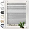 Sonello Plissee Crush Klemmfix ohne Bohren 55cm x 140cm Grau Faltrollo Plisseerollo Jalousie für Tür & Fenster Blickdicht Sichtschutz Sonnenschutz Fertifplissee Rollo