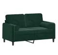 vidaXL Sofa 2-Sitzer-Sofa mit Zierkissen Dunkelgrün 120 cm Samt, 1 Teile