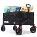 Bollerwagen Faltbar Tragkraft 120KG, Klappbarer Handwagen mit EINklickHandgri...