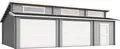 LASITA MAJA Garage Hawaii (Set, Für 2 Fahrzeuge geeignet), Garage + 2 Sektionaltore