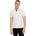 TOM TAILOR Poloshirt mit Knopfleiste und Logo weiß S (44/46)