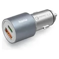 Hama Auto-Schnellladegerät, 1x USB-C PD, 1x USB-A QC, 38 W, Metall (00125127)