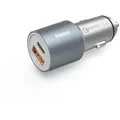 HAMA Auto-Schnellladegerät 1x USB-C PD 1x USB-A QC 38W Metall silber