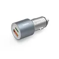 Hama Auto Ladegerät, Kfz Schnellladegerät 38 Watt USB C + USB A (2 Port Zigarettenanzünder Ladestecker für Tablet, Mehrfach Ladeadapter mit Power Delivery und Qualcomm Quick Charge) Metall