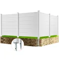 VEVOR Gartenzaun Sichtschutzzaun Windschutzzaun Lamellenzaun 127x127cm 4xPaneele