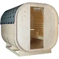 HOME DELUXE - Outdoor Sauna CUBE XL - Maße: ca. 185 cm x 195 cm x 220 cm, Holz: Fichtenholz - inkl. Saunaofen und Saunazubehör I Gartensauna, Au... - Braun