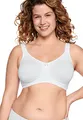 Naturana® Soft-BH ohne Bügel mit Schale [A–E] Baumwolle Vorgeformt | T-Shirt BH mit Spitze - 80 Weiss B