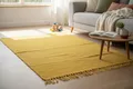Elegant Floors® Chindi Teppich GELB 70x140 cm handgewebt aus Baumwolle – nachhaltiger Flachgewebe Läufer für Flur oder Küche, wendbar und strapazierfähig