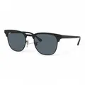 Sonnenbrille ray ban Clubmaster Metall Schwarz Matt Objektiv Blau