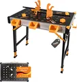 Mobile Werkbank, Werktisch mit über 450 kg Tragkraft, Klappwerkbank mit viel Zubehör
