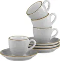 CreaTable, 34035, Vintage Nature Stein, Espresso Set 8-tlg, Porzellan