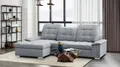 WERK2 Ecksofa Carmen, mit Bettfunktion & Bettkasten, optional Sitztiefenverstellung, ohne Sitztiefenverstellung, Struktur weich, hellgrau