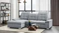 Ecksofa WERK2 "Carmen, mit Bettfunktion & Bettkasten, optional Sitztiefenverstellung", grau (hellgrau), B:264cm H:105cm T:170cm