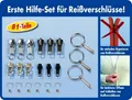 81-teilig Reißverschluss Reparaturset inkl. Greifringe Zipper Schieber Metall