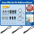 Reißverschluss Reparaturset 30 Teilig Zipper inkl. Greifringe und RV-Anhänger