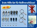54 tlg. Reißverschluss Reparaturset inkl. Greifringe Metall Zipper Schieber
